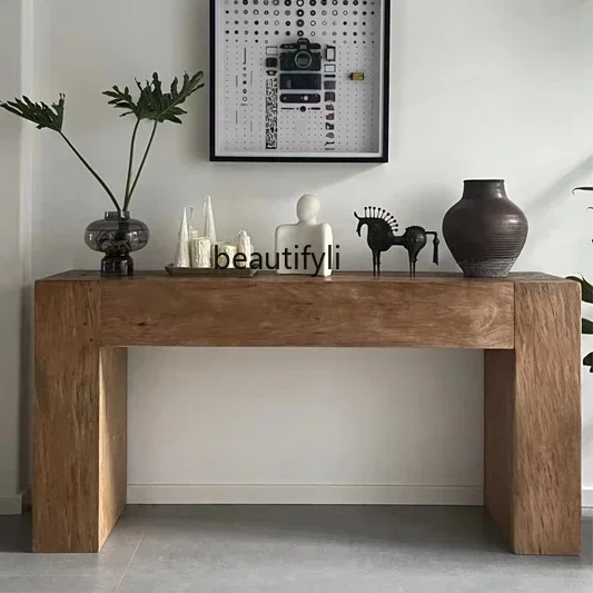 Solid Wood Entrance Cabinet Retro Guesthouse Decoration Side Table Silent Wind against the Wall a Long Narrow Table
Solid Wood Entrance Cabinet Retro Guesthouse Decoration Side Table Silent Wind against the Wall a Long Narrow Table