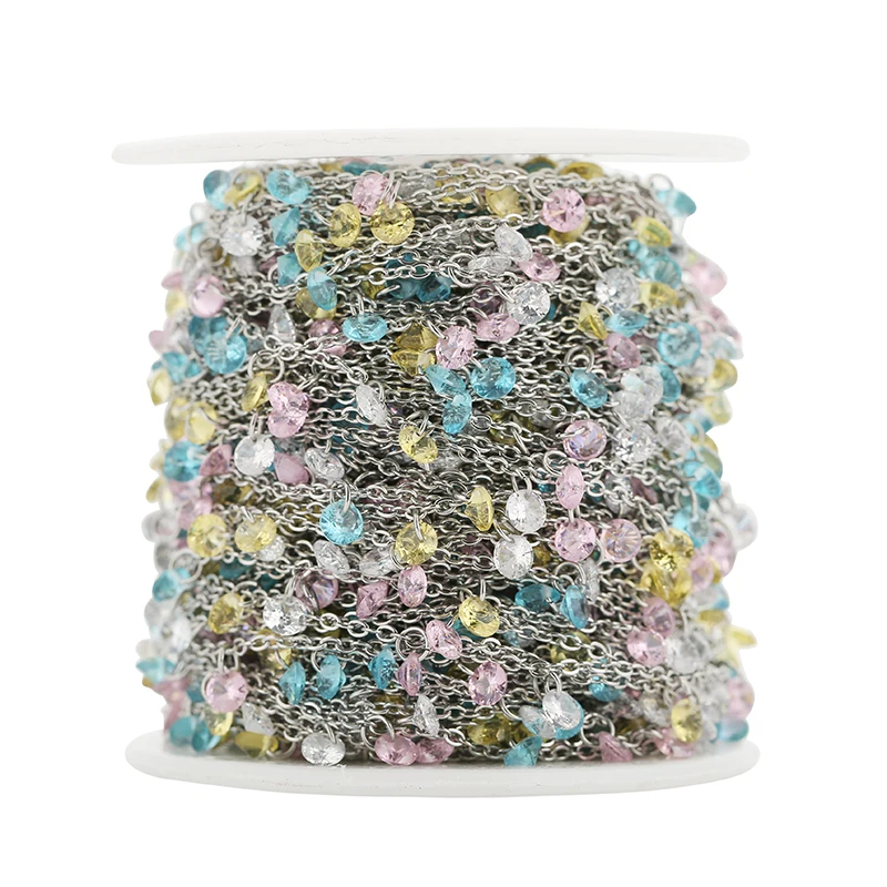 1meters Stainless Steel Link Chains Bulk Lot Zircon Stone Beads Chains for Craft Bracelet Necklace Jewelry Making Accessories
1meters Stainless Steel Link Chains Bulk Lot Zircon Stone Beads Chains for Craft Bracelet Necklace Jewelry Making Accessories