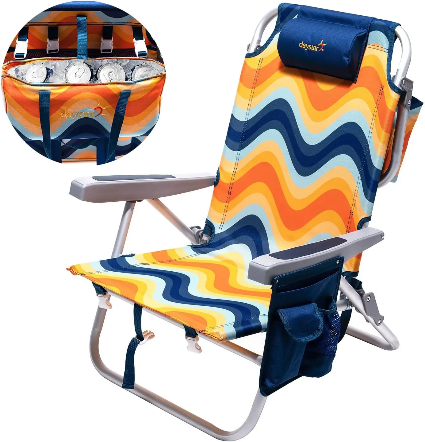 Low Beach Chair 5 Position Lay Flat, Portable Folding Backpack Beach Chairs Heavy Duty with Cooler Bag, Cup Holder for Outdoor
Low Beach Chair 5 Position Lay Flat, Portable Folding Backpack Beach Chairs Heavy Duty with Cooler Bag, Cup Holder for Outdoor