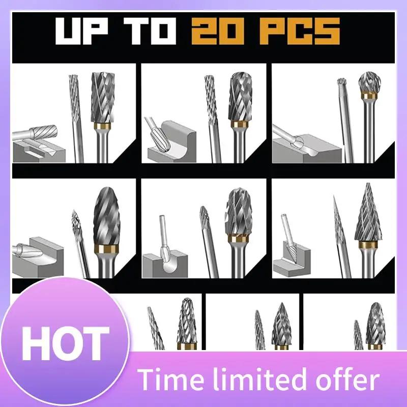 B69C 20Pcs 1/8 Inch Shankcarbide Burr Set Compatible With Dremelbits Tool For Stone Wood Carving Cutting Engraving Polishing
B69C 20Pcs 1/8 Inch Shankcarbide Burr Set Compatible With Dremelbits Tool For Stone Wood Carving Cutting Engraving Polishing