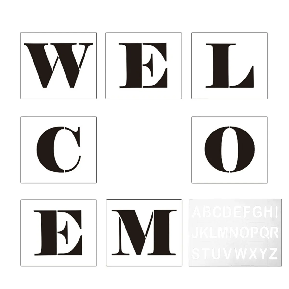 8Pcs Welcome Sign Stencils Reusable Flexible Painting Templates DIY Home Porch Wall Wood Drawing Stencil Craft Logo Decoration
8Pcs Welcome Sign Stencils Reusable Flexible Painting Templates DIY Home Porch Wall Wood Drawing Stencil Craft Logo Decoration