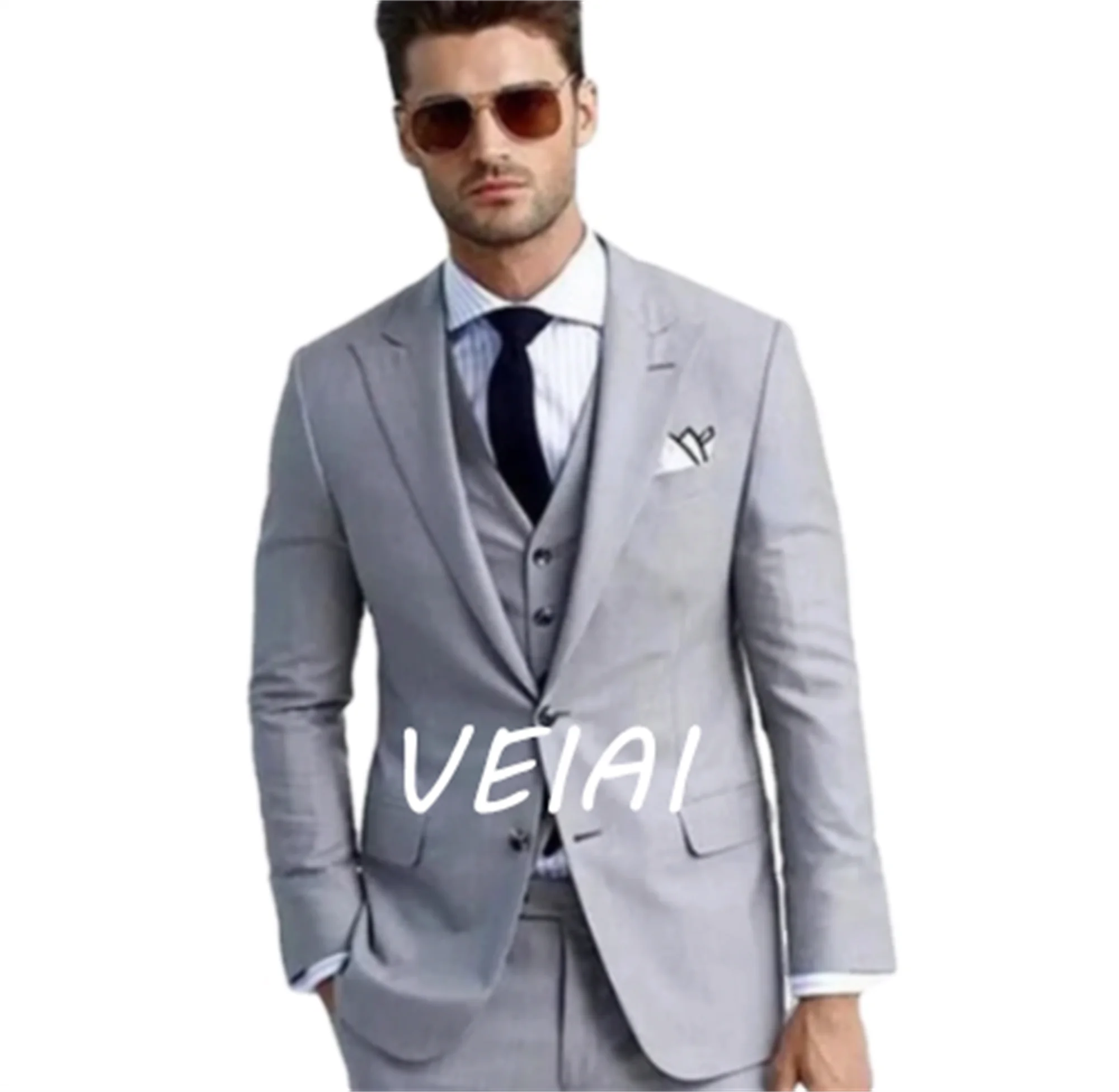 Light Gray Business Men Suits for Wedding Slim Fit Peaked Lapel Custom Groom Tuxedo Male Fashion Costume
Light Gray Business Men Suits for Wedding Slim Fit Peaked Lapel Custom Groom Tuxedo Male Fashion Costume