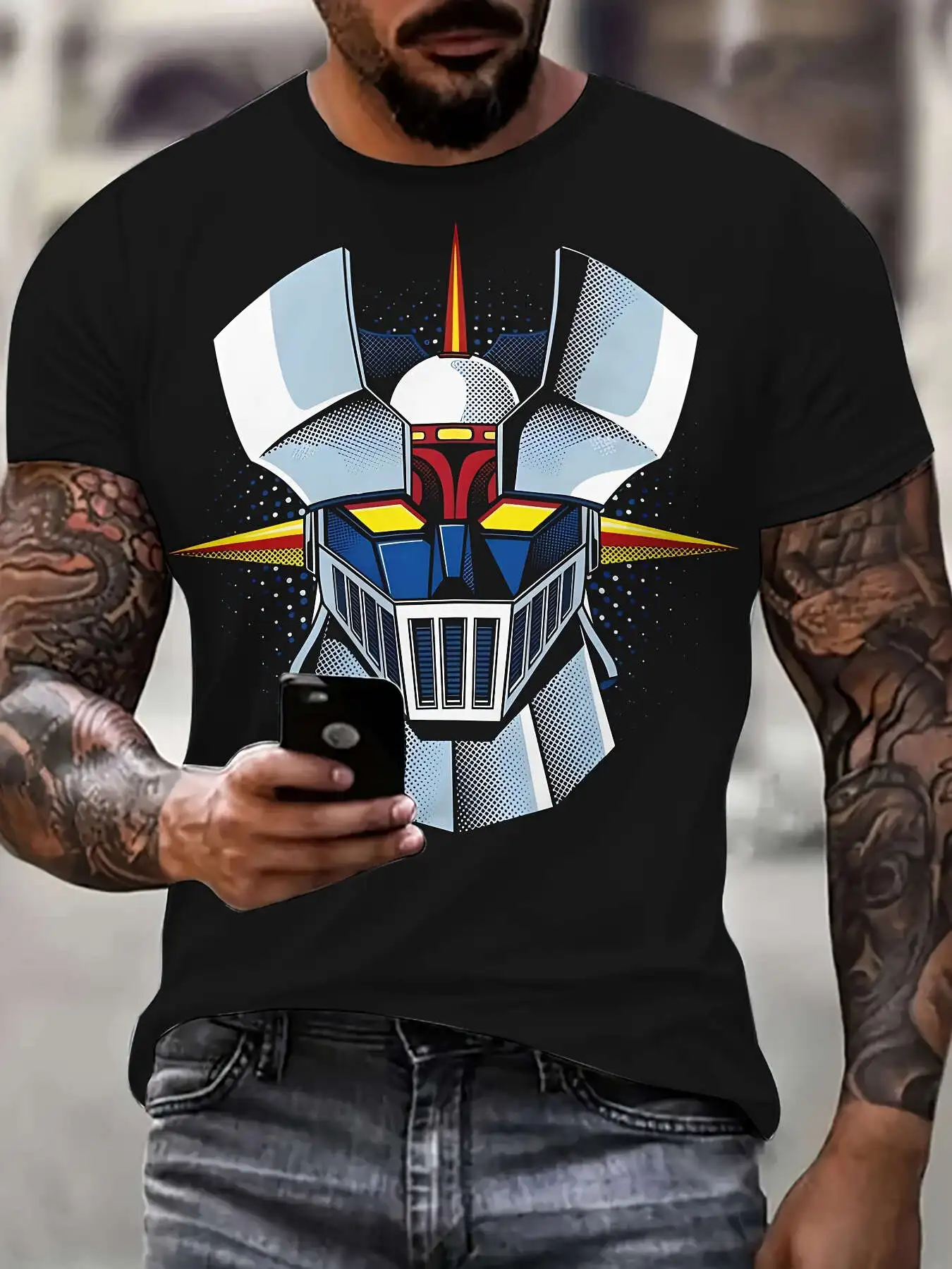 3D Graphic T-Shirt - 100% Cotton, Men's Crew Neck Short Sleeve Casual Tee
3D Graphic T-Shirt - 100% Cotton, Men's Crew Neck Short Sleeve Casual Tee