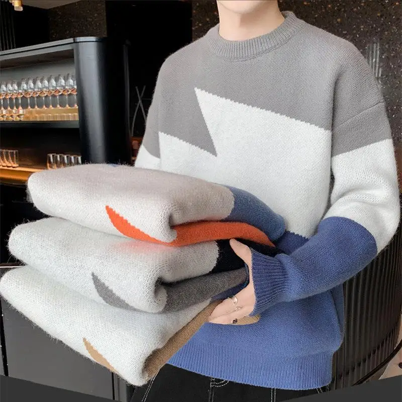 2022 Autumn Sweater Mens Fashion Patchwork Round Neck Sweater Winter Thick Casual Pullover Men O-Neck Knitted Sweaters D226
2022 Autumn Sweater Mens Fashion Patchwork Round Neck Sweater Winter Thick Casual Pullover Men O-Neck Knitted Sweaters D226