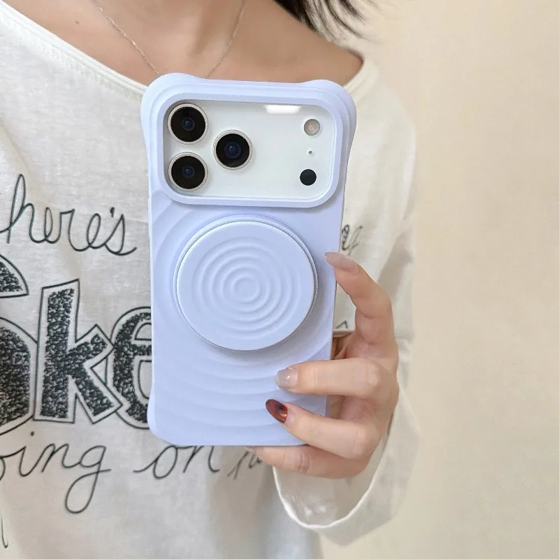 360° Rotating Stand Case for iPhone 16/17 Pro Max, Solid Wave Color Liquid Silicone MagSafe Holder, Magnetic Charging
360° Rotating Stand Case for iPhone 16/17 Pro Max, Solid Wave Color Liquid Silicone MagSafe Holder, Magnetic Charging