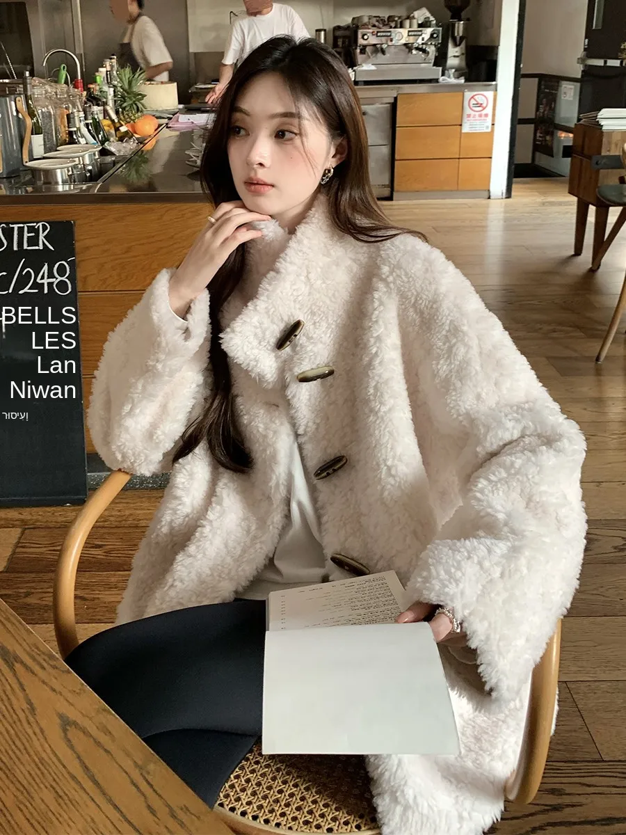 INGCON Full Wool Lamb Fur Jacket Women Winter 2025 New Small Size Stand Collar Button down Coat Commute Style Loose Fit Long ...
INGCON Full Wool Lamb Fur Jacket Women Winter 2025 New Small Size Stand Collar Button down Coat Commute Style Loose Fit Long ...