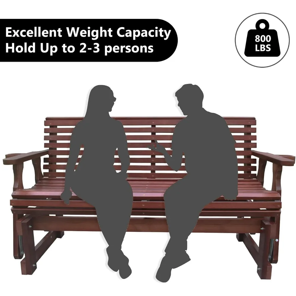 5FT Heavy Duty 800 LBS Porch Glider, with 2 Cupholders and Deep Contoured 2-Seater, Patio Benches
5FT Heavy Duty 800 LBS Porch Glider, with 2 Cupholders and Deep Contoured 2-Seater, Patio Benches