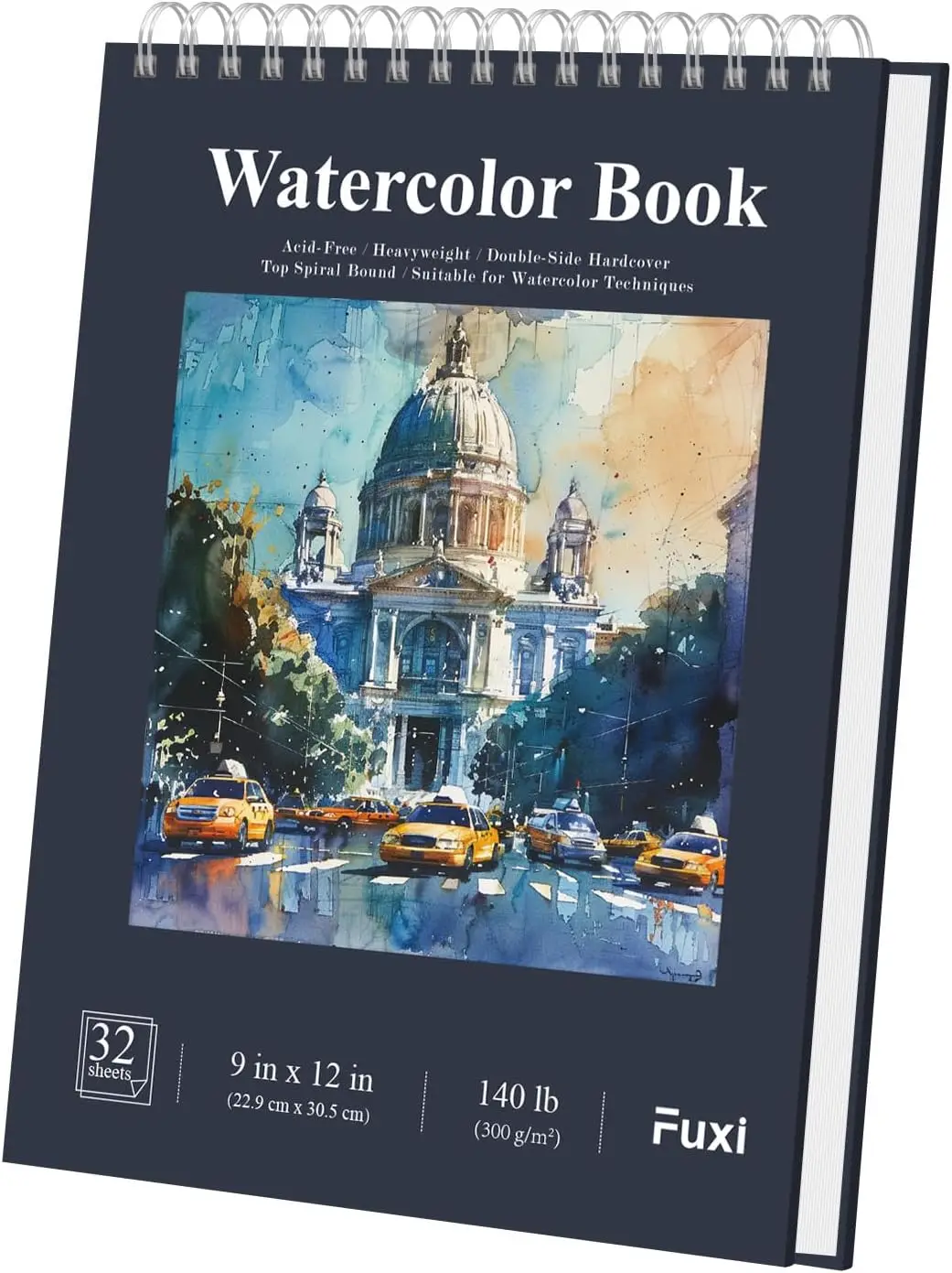 Watercolor Paper Pad 9x12, 140lb Cold Press, 32 Sheets, Spiral Bound Hardcover, Ideal for Artists & Students
Watercolor Paper Pad 9x12, 140lb Cold Press, 32 Sheets, Spiral Bound Hardcover, Ideal for Artists & Students