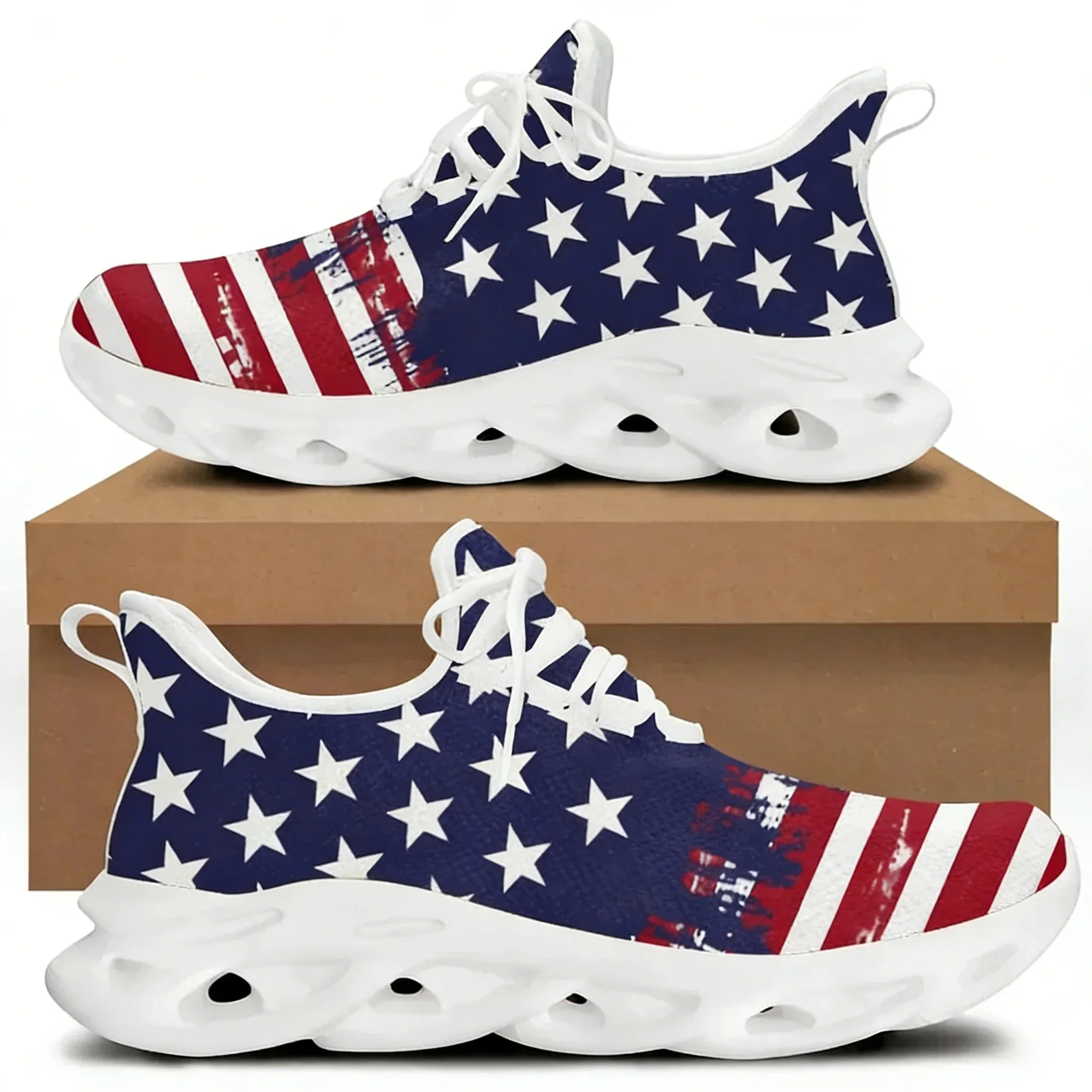 American Flag Design Sneakers Women Unisex Patriotic US Lace-Up Shoes Spring Travel Knit Hiking Sneakers Daily Flats
American Flag Design Sneakers Women Unisex Patriotic US Lace-Up Shoes Spring Travel Knit Hiking Sneakers Daily Flats