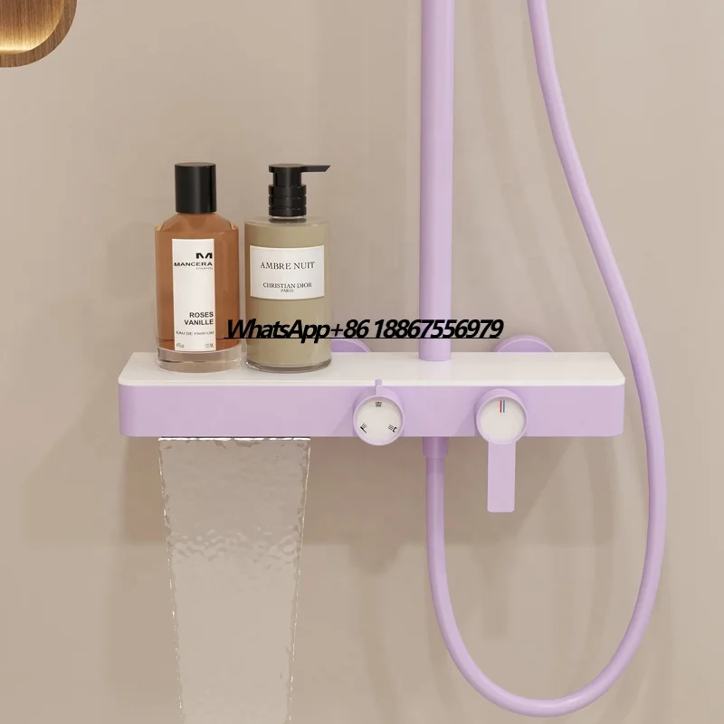 Purple Color High End Thermostat Shower Set Bathtub Brass Bathroom Shower System Hot Cold Mixing Shower Faucet Sets
Purple Color High End Thermostat Shower Set Bathtub Brass Bathroom Shower System Hot Cold Mixing Shower Faucet Sets