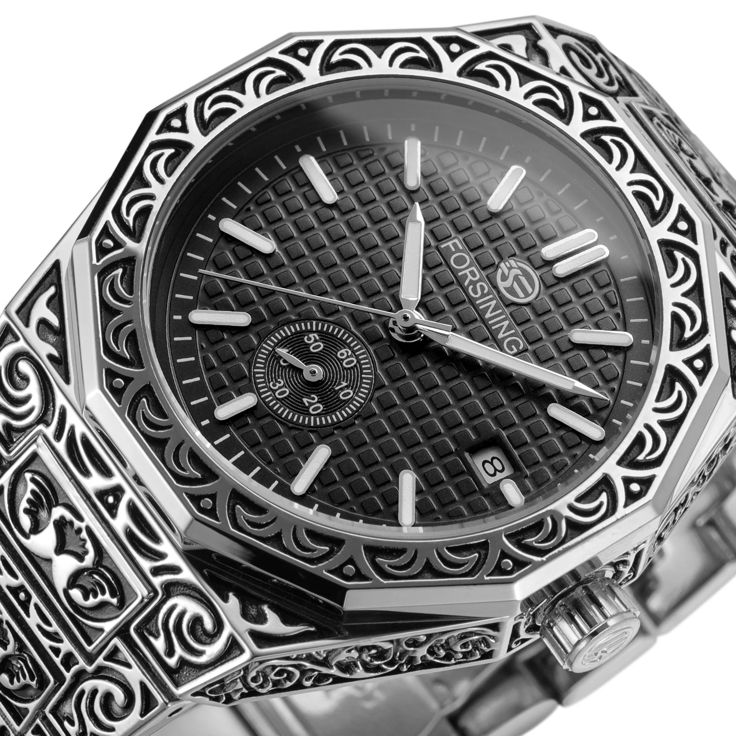 Forsining Retro Engraved Mens Watches Top Brand Luxury Calendar Stainless Steel Strap Business Automatic Mechanical Watches New
Forsining Retro Engraved Mens Watches Top Brand Luxury Calendar Stainless Steel Strap Business Automatic Mechanical Watches New