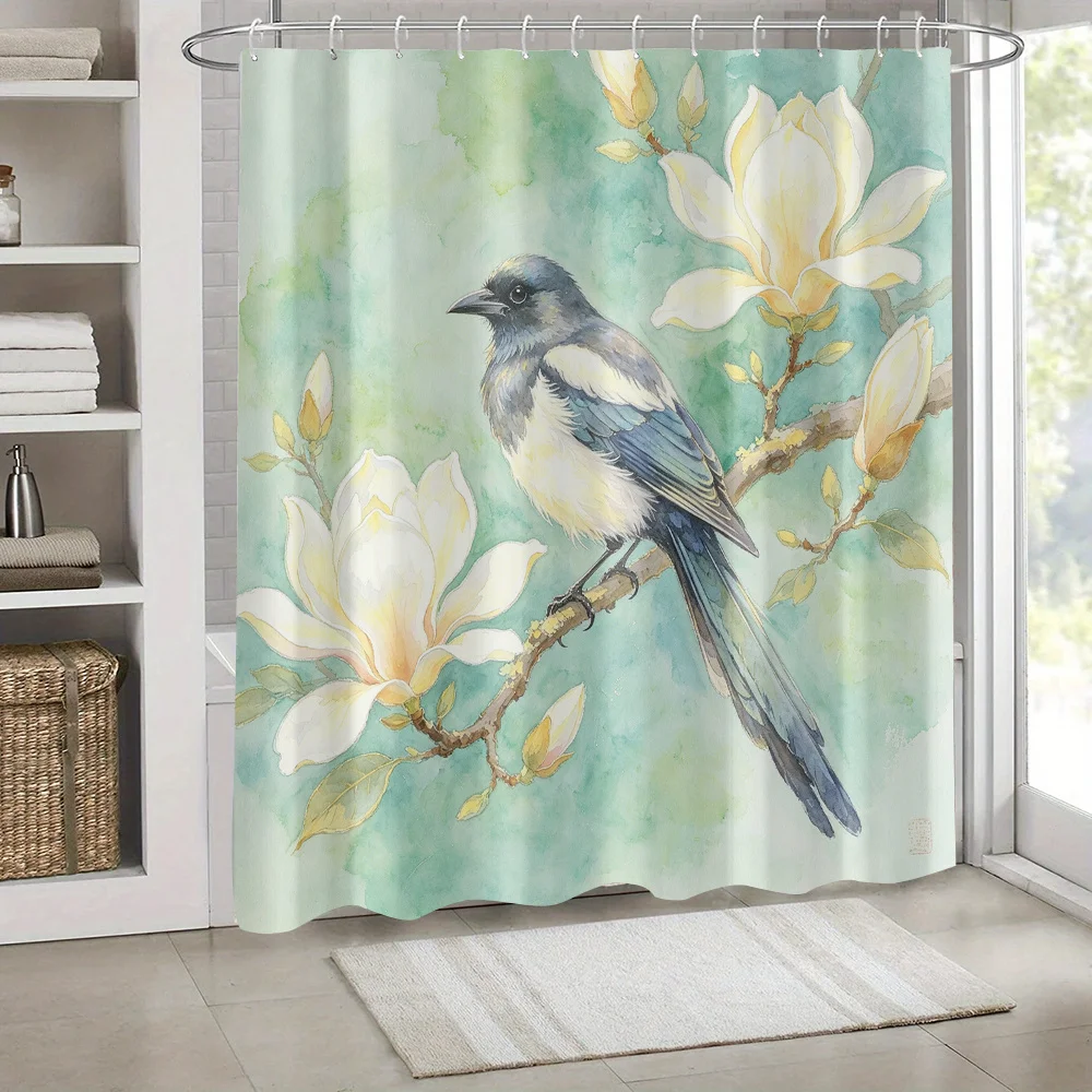 Artistic Watercolor Bird and Lotus Flower Shower Curtain Waterproof Bathroom Decor Bohemian Nature Prints for Spa Bath
Artistic Watercolor Bird and Lotus Flower Shower Curtain Waterproof Bathroom Decor Bohemian Nature Prints for Spa Bath