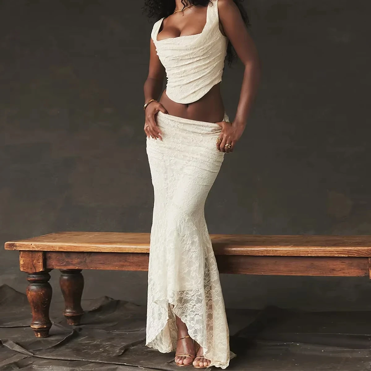Putao Elegant Women 2 Piece Dress Set 2025 Maxi Wedding Guest Dress Lace Up Crop Top and Maxi Skirt Set Formal Event Dress
Putao Elegant Women 2 Piece Dress Set 2025 Maxi Wedding Guest Dress Lace Up Crop Top and Maxi Skirt Set Formal Event Dress