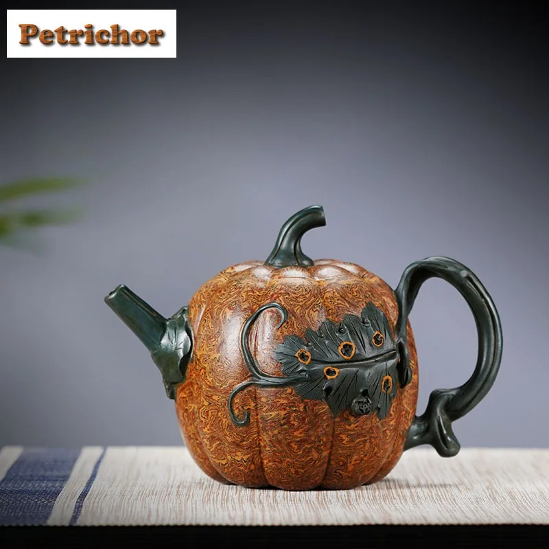 450ml Handmade Yixing Purple Clay Teapots Handmade Pumpkin Pot Raw Ore Wring Mud Tea Maker Kettle Chinese Zisha Tea Set Cha Gift
450ml Handmade Yixing Purple Clay Teapots Handmade Pumpkin Pot Raw Ore Wring Mud Tea Maker Kettle Chinese Zisha Tea Set Cha Gift