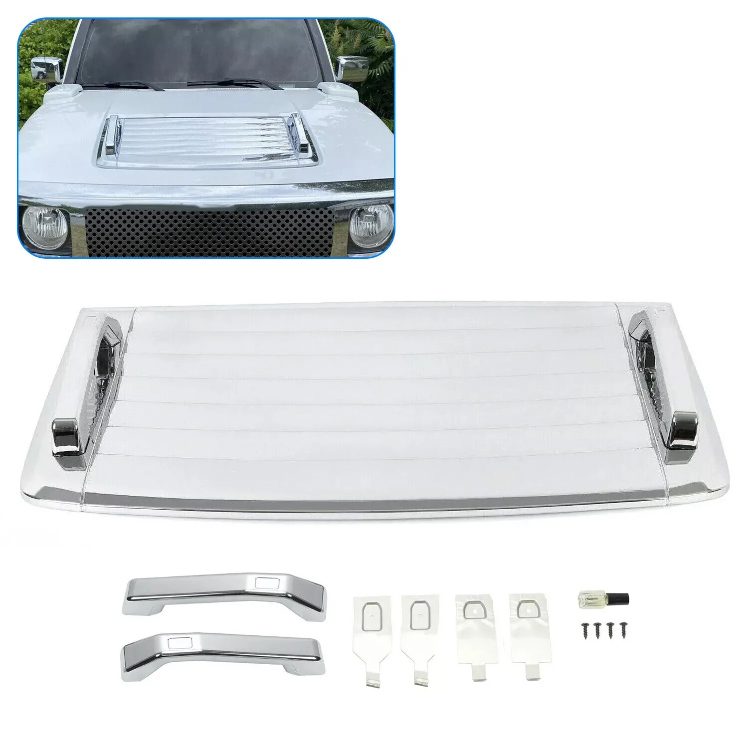 New Hood Deck Vent Panel Handle Cover Trim Chrome For 2006-2010 Hummer H3
New Hood Deck Vent Panel Handle Cover Trim Chrome For 2006-2010 Hummer H3