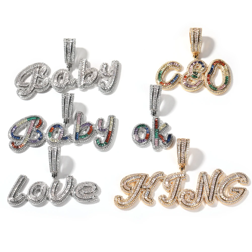 UWIN Custom Cursive Letters Pendant Necklaces Iced Out Baguettecz Men's Personalized Name Necklaces Fashion Hip Hop Jewelry
UWIN Custom Cursive Letters Pendant Necklaces Iced Out Baguettecz Men's Personalized Name Necklaces Fashion Hip Hop Jewelry
