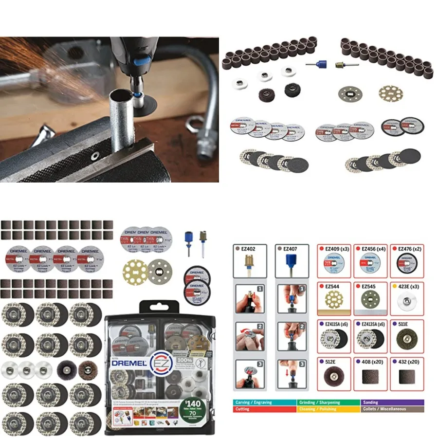 EZ725 70-Piece All-Purpose Rotary Tool Accessory Set With Storage Kit - EZ-Lock And EZ Drum For Faster Accessory Changes - Perf
EZ725 70-Piece All-Purpose Rotary Tool Accessory Set With Storage Kit - EZ-Lock And EZ Drum For Faster Accessory Changes - Perf
