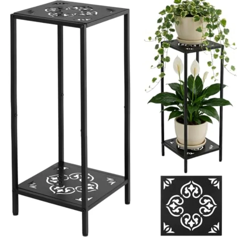 2-Tier Tall Metal Square Plant Stand 31" Heavy-Duty Modern Flower Pot Rack for Indoor Living Room, Corner Side Table for Outdoo
2-Tier Tall Metal Square Plant Stand 31" Heavy-Duty Modern Flower Pot Rack for Indoor Living Room, Corner Side Table for Outdoo