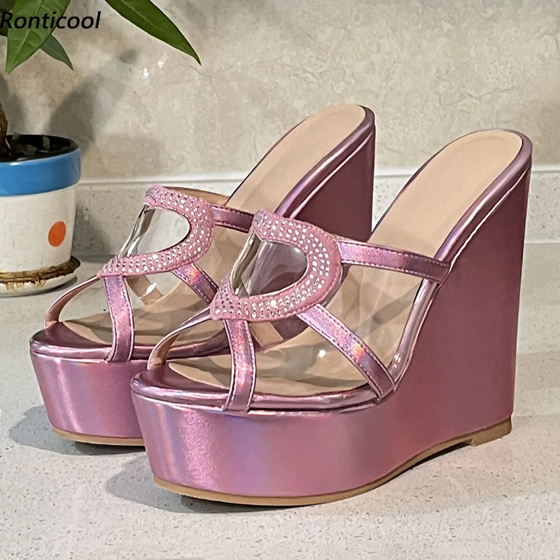 Ronticool Handmade Women Summer Transparent Sandals Wedges Heels Peep Toe Beautiful Party Shoes Ladies US Plus Size 5-20
Ronticool Handmade Women Summer Transparent Sandals Wedges Heels Peep Toe Beautiful Party Shoes Ladies US Plus Size 5-20