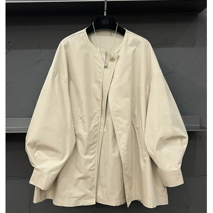 Korean Loose Casual Jaet Sle Women's Coat Autumn New Faion Age-Defng Beautiful Long Sve round Ne Cotton Blend
Korean Loose Casual Jaet Sle Women's Coat Autumn New Faion Age-Defng Beautiful Long Sve round Ne Cotton Blend