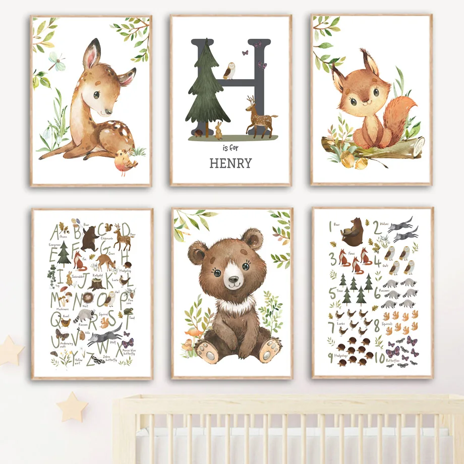 Cute Deer Forest Bear Squirrel Alphabet Nursery Posters Prints Canvas Art Wall Decoration Home Paintings Baby Kids Room Decor
Cute Deer Forest Bear Squirrel Alphabet Nursery Posters Prints Canvas Art Wall Decoration Home Paintings Baby Kids Room Decor
