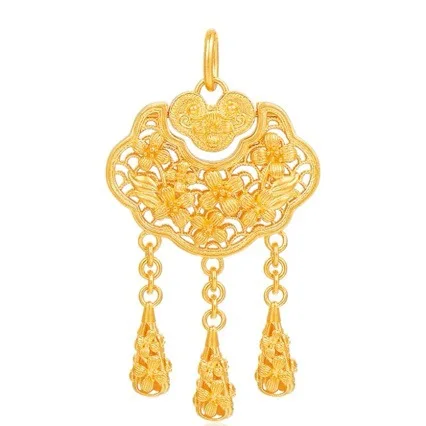 New Ancient - style AU999 24K Pure Gold Pendant Set: Longevity Lock, Osmanthus Ruyi Lock with Tassel, Peace Lock for Women
New Ancient - style AU999 24K Pure Gold Pendant Set: Longevity Lock, Osmanthus Ruyi Lock with Tassel, Peace Lock for Women