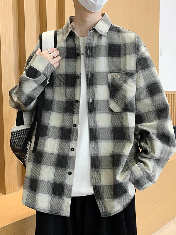 Spring Autumn Plaid irt Jaet Men Loose Casual Versatile Teenage Long Sve Top Thin Open Cardigan Cotton Polyester Blend
Spring Autumn Plaid irt Jaet Men Loose Casual Versatile Teenage Long Sve Top Thin Open Cardigan Cotton Polyester Blend
