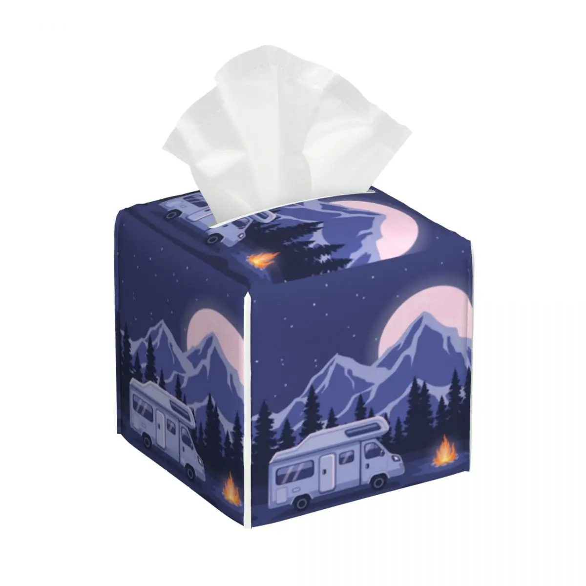 Custom Happy Camper Tissue Box Cover Square PU Leather Camping Life Facial Tissue Box Holder for Bathroom Car
Custom Happy Camper Tissue Box Cover Square PU Leather Camping Life Facial Tissue Box Holder for Bathroom Car