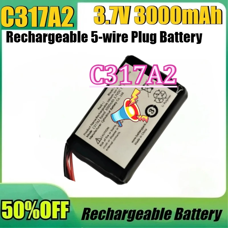 New High Quality C317A2 3000mAh 3.7V Rechargeable Lithium Battery Pack for C317A2 Rechargeable 5-wire Plug Battery
New High Quality C317A2 3000mAh 3.7V Rechargeable Lithium Battery Pack for C317A2 Rechargeable 5-wire Plug Battery