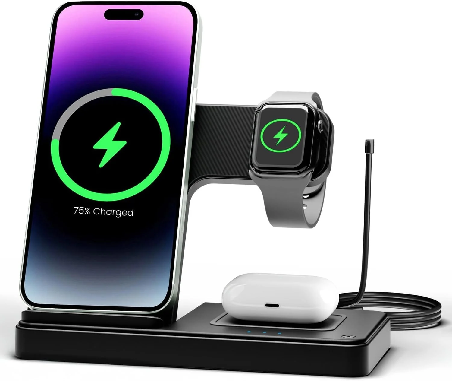 Wireless Charger iPhone Charging Station:3 in 1 Charger Stand Multiple Devices for Apple - iPhone 17 16e 16 15 14 Pro Max 13 12
Wireless Charger iPhone Charging Station:3 in 1 Charger Stand Multiple Devices for Apple - iPhone 17 16e 16 15 14 Pro Max 13 12