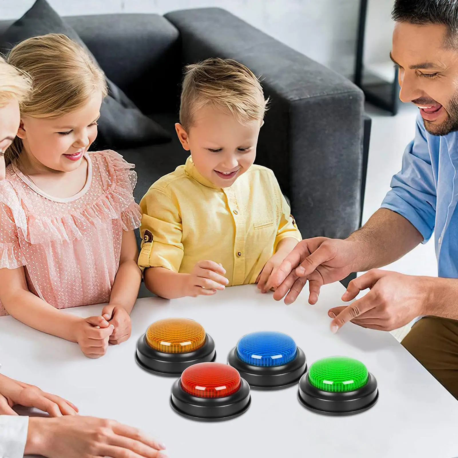 Game Buzzer 4-Piece Quick Answer Button with Lights for Kids Student Classroom Debate Competition Guessing Answering Accessories
Game Buzzer 4-Piece Quick Answer Button with Lights for Kids Student Classroom Debate Competition Guessing Answering Accessories