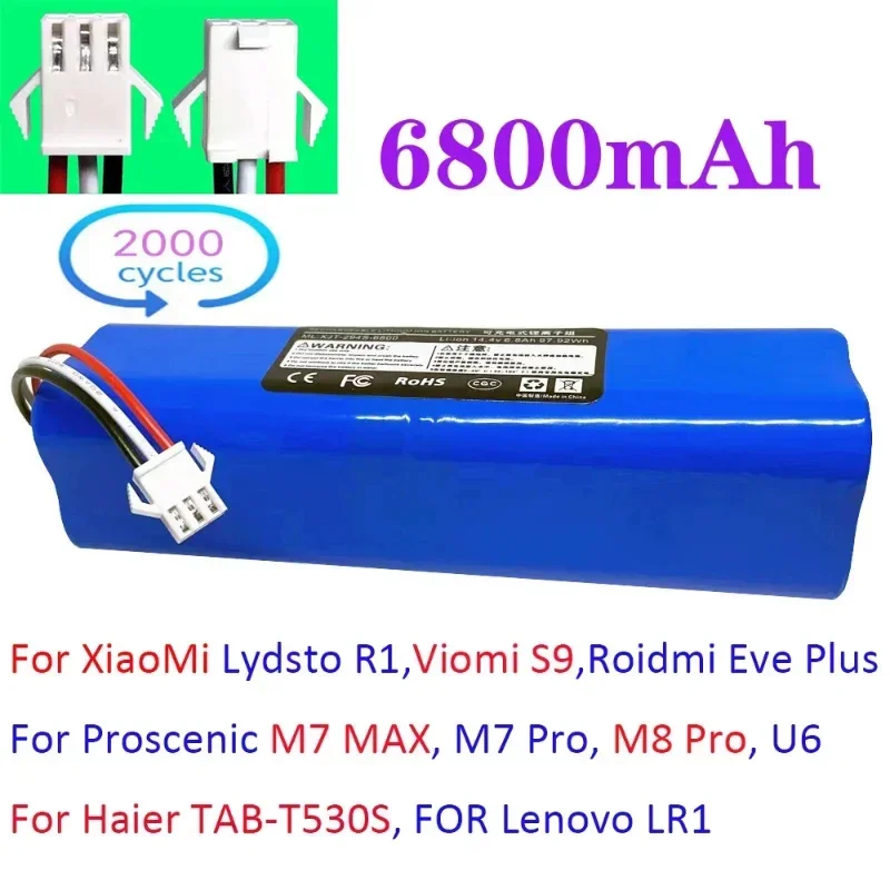 Original Battery for XiaoMi Lydsto R1, Proscenic M7 MAX, M7 Pro,M8 Pro,U6, Haier TAB-T530S, for LR1 Vacuum Cleaner 6800mAh
Original Battery for XiaoMi Lydsto R1, Proscenic M7 MAX, M7 Pro,M8 Pro,U6, Haier TAB-T530S, for LR1 Vacuum Cleaner 6800mAh