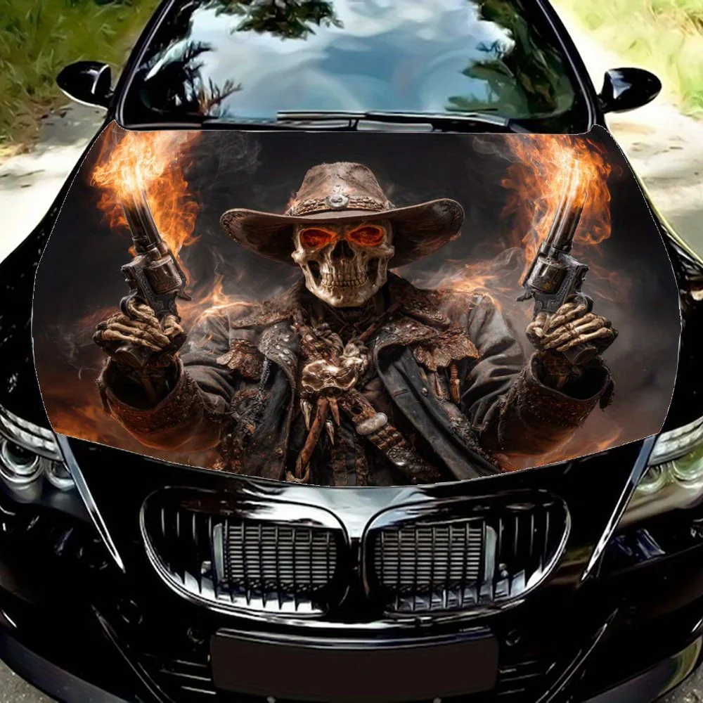 Gunslinger Skeleton Car Hood Decal Sticker - Durable PVC Vinyl Wrap For Most Vehicles, Eye-Catching Design, Engine Hood Protecti
Gunslinger Skeleton Car Hood Decal Sticker - Durable PVC Vinyl Wrap For Most Vehicles, Eye-Catching Design, Engine Hood Protecti