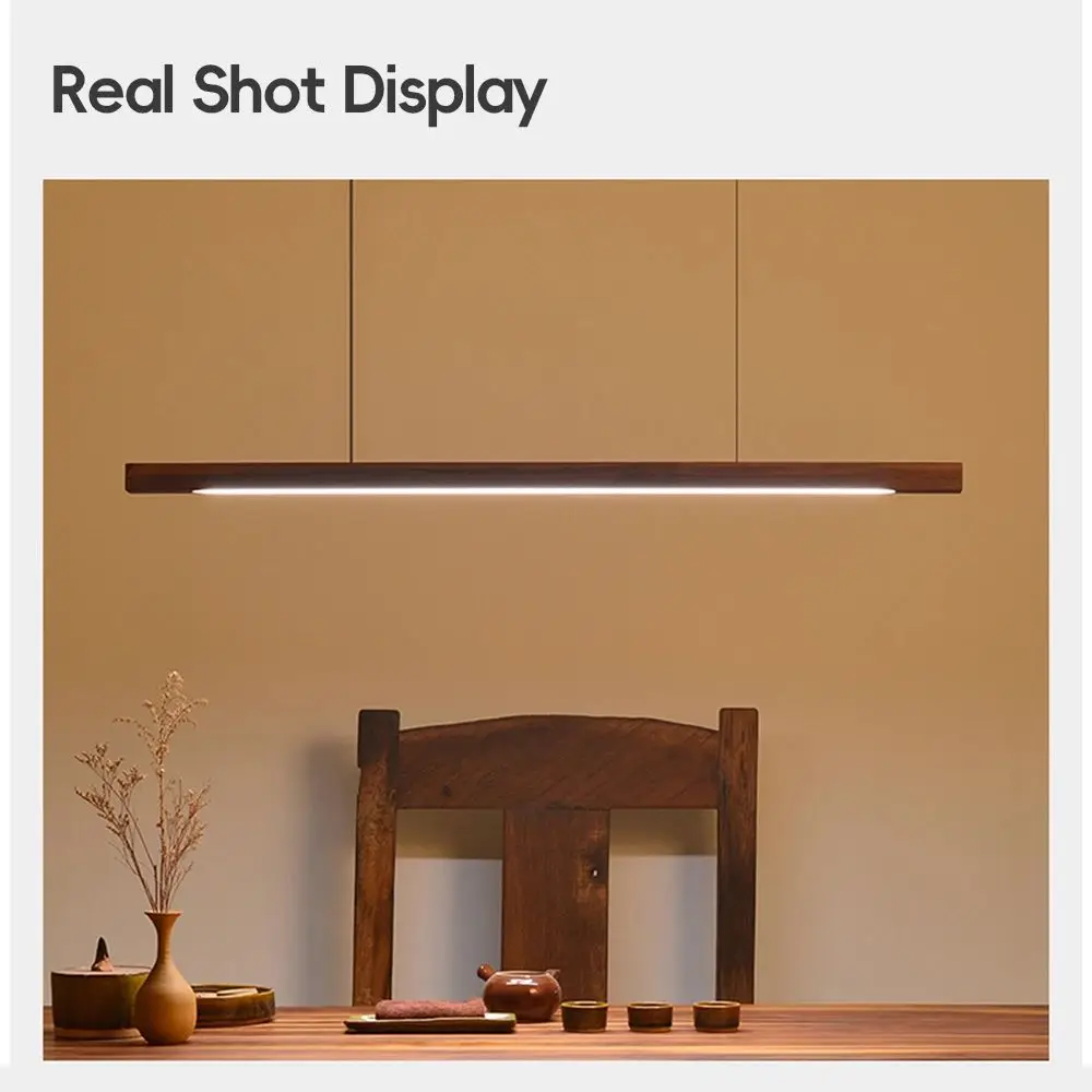 LED Hand Sweep Sensor Pendant Light Black Walnut Wood Modern Hanging Lamps for Dining Living Room Kitchen Office Celling Lamp LED Hand Sweep Sensor Pendant Light Black Walnut Wood Modern Hanging Lamps for Dining Living Room Kitchen Office Celling Lamp