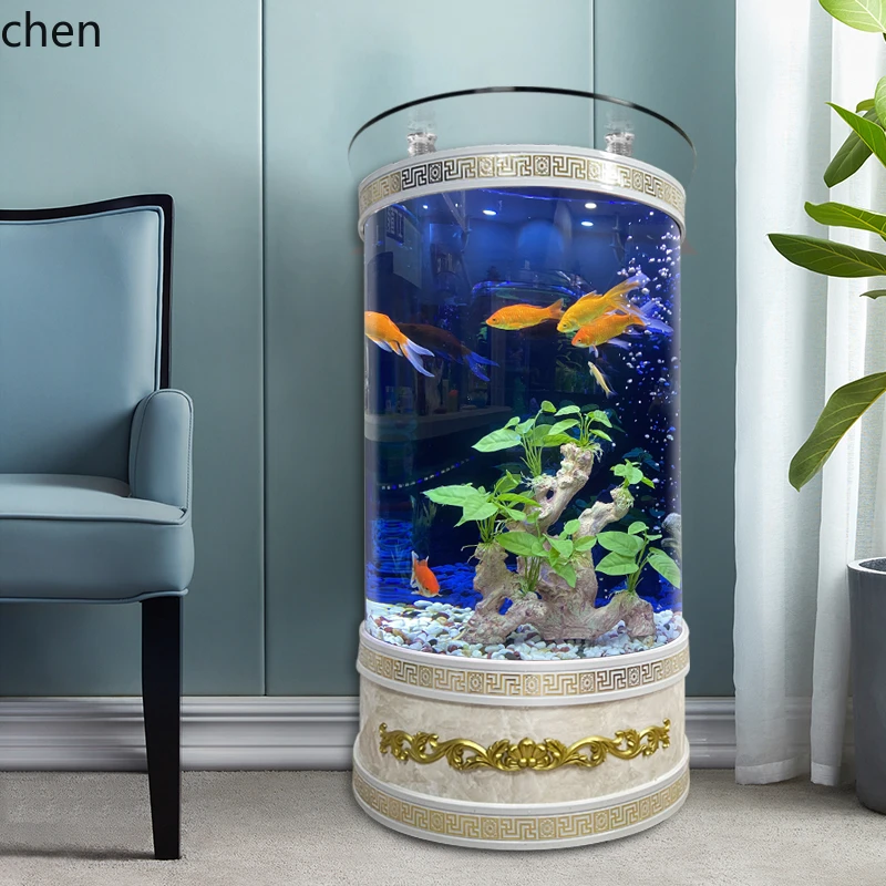 YG Small water-free floor-to-ceiling household glass ecological goldfish in the living room next to the TV cabinet
YG Small water-free floor-to-ceiling household glass ecological goldfish in the living room next to the TV cabinet