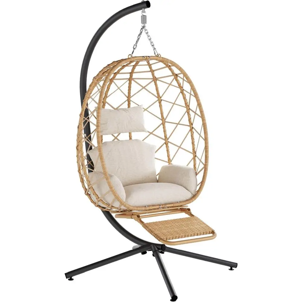 Indoor/Outdoor Rattan Swing Chair with Cushion, Perfect for Patio, Garden, Balcony, Bedroom - Natural Style
Indoor/Outdoor Rattan Swing Chair with Cushion, Perfect for Patio, Garden, Balcony, Bedroom - Natural Style
