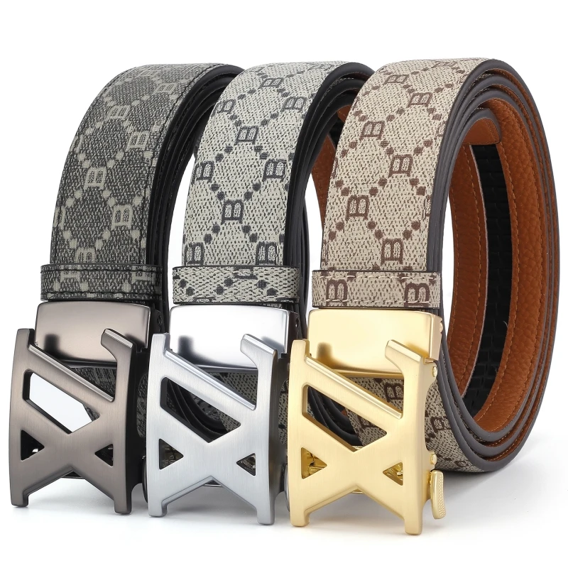 Men's Luxury Brand Belt Automatic Buckle Fashion Letter Print Leather Belt Casual Business Waist Strap For Men Jeans
Men's Luxury Brand Belt Automatic Buckle Fashion Letter Print Leather Belt Casual Business Waist Strap For Men Jeans