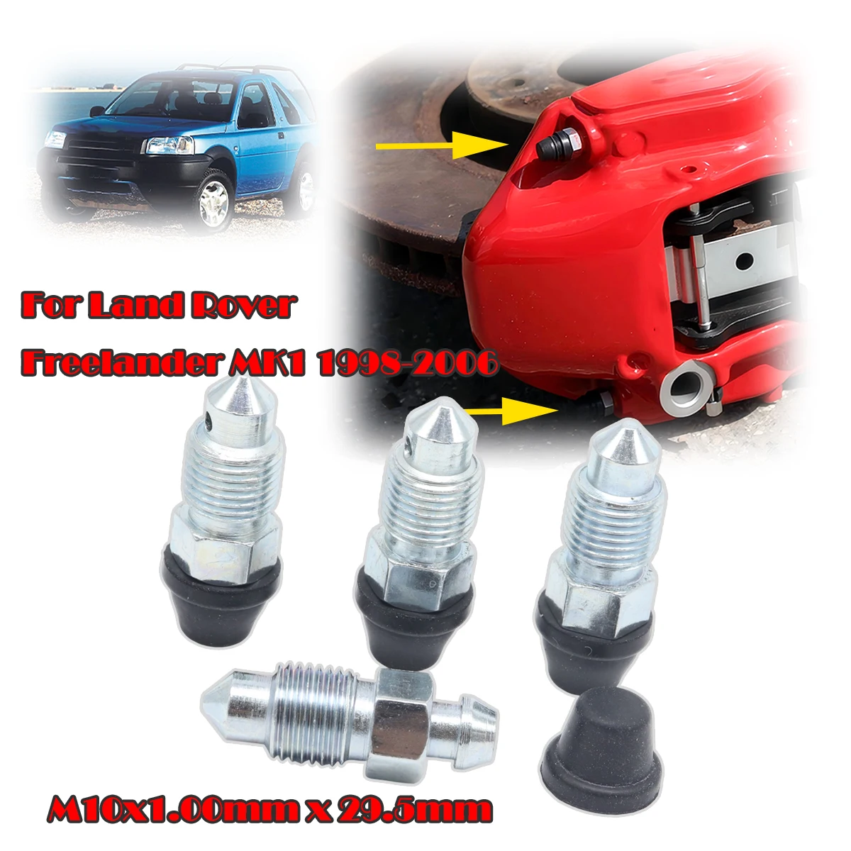 Front Rear Caliper Bleed Nipple Screw Repair Kit For Land Rover Freelander MK1 98-2006 Bleeder Valves Dust Caps Car Brake System
Front Rear Caliper Bleed Nipple Screw Repair Kit For Land Rover Freelander MK1 98-2006 Bleeder Valves Dust Caps Car Brake System