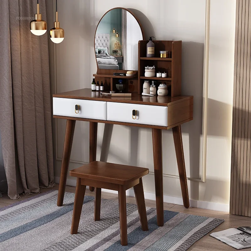 Solid Wood Retro Dressers for Bedroom Integrated Storage Makeup Dressing Table with Mirror Modern Simple Design Dresser for B&B
Solid Wood Retro Dressers for Bedroom Integrated Storage Makeup Dressing Table with Mirror Modern Simple Design Dresser for B&B