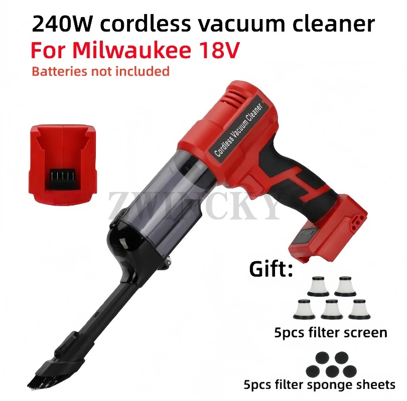 Портативный беспроводной пылесос подходит для литиевой батареи Milwaukee 18 В 48-11-1820 48-11-1828 для чистки автомобилей, столов и т. д.
Портативный беспроводной пылесос подходит для литиевой батареи Milwaukee 18 В 48-11-1820 48-11-1828 для чистки автомобилей, столов и т. д.