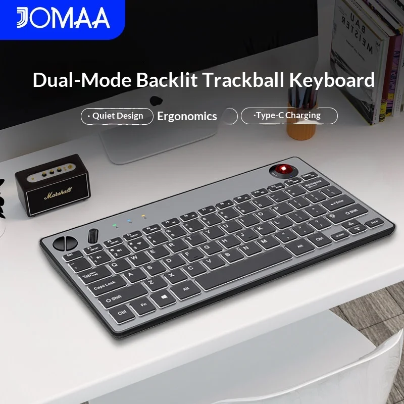 Wireless Bluetooth wired ergonomic trackball keyboard rechargeable with white backlight mute left and right keys for office use
Wireless Bluetooth wired ergonomic trackball keyboard rechargeable with white backlight mute left and right keys for office use