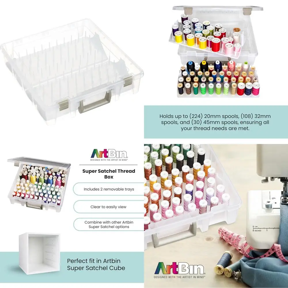 Portable Thread Organizer with 108 Pegs for Sewing, Embroidery, and Quilting - Transparent, Compact, US-Made
Portable Thread Organizer with 108 Pegs for Sewing, Embroidery, and Quilting - Transparent, Compact, US-Made