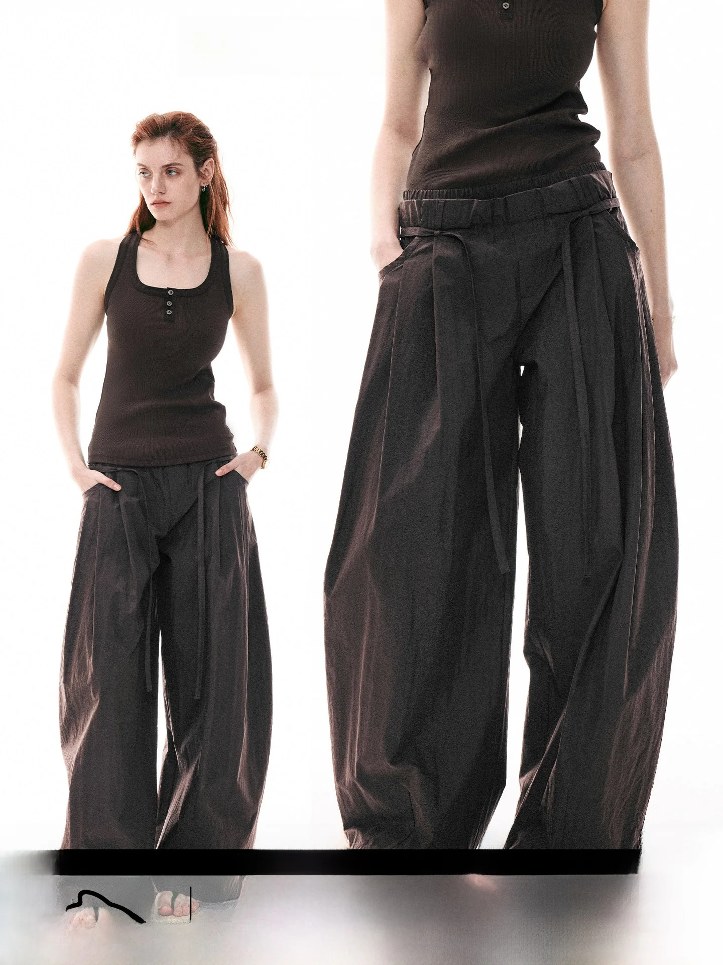 Casual Wide Leg Sport Pants Double Waist Bum Stretch Wrinkle Effect Walking Mountain Leisure Trousers for Women Summer 2026
Casual Wide Leg Sport Pants Double Waist Bum Stretch Wrinkle Effect Walking Mountain Leisure Trousers for Women Summer 2026