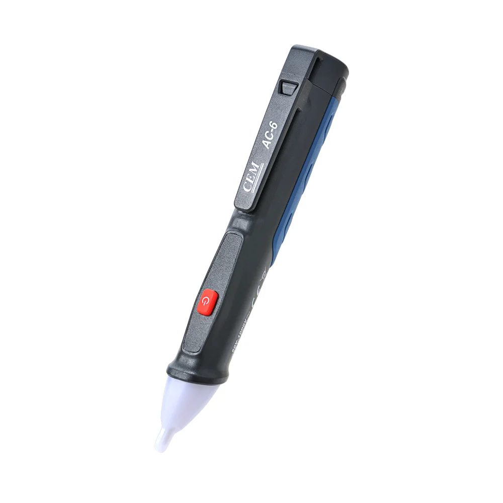 CEM AC-6 Three Colors LED Indiscators Beeper Sound Live Wire 1000v AC Non Contact Voltage Detector Electrical Tester Pen
CEM AC-6 Three Colors LED Indiscators Beeper Sound Live Wire 1000v AC Non Contact Voltage Detector Electrical Tester Pen