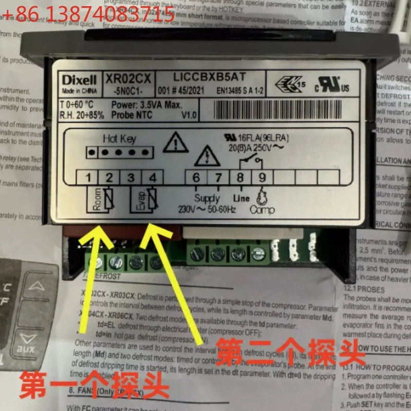 Original elf thermostat DIXELL mo-del XR02CX dual probe XR02CX-5R0C1 with two sensors
Original elf thermostat DIXELL mo-del XR02CX dual probe XR02CX-5R0C1 with two sensors