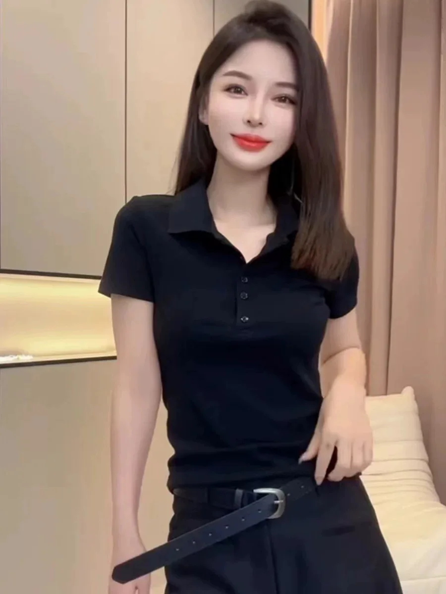 Slim Fit Neck Short Sleeve T-Shirt 95 Cotton Early Spring Summer Women's Clothing Shoulder Appropriate Body Shaping Top
Slim Fit Neck Short Sleeve T-Shirt 95 Cotton Early Spring Summer Women's Clothing Shoulder Appropriate Body Shaping Top