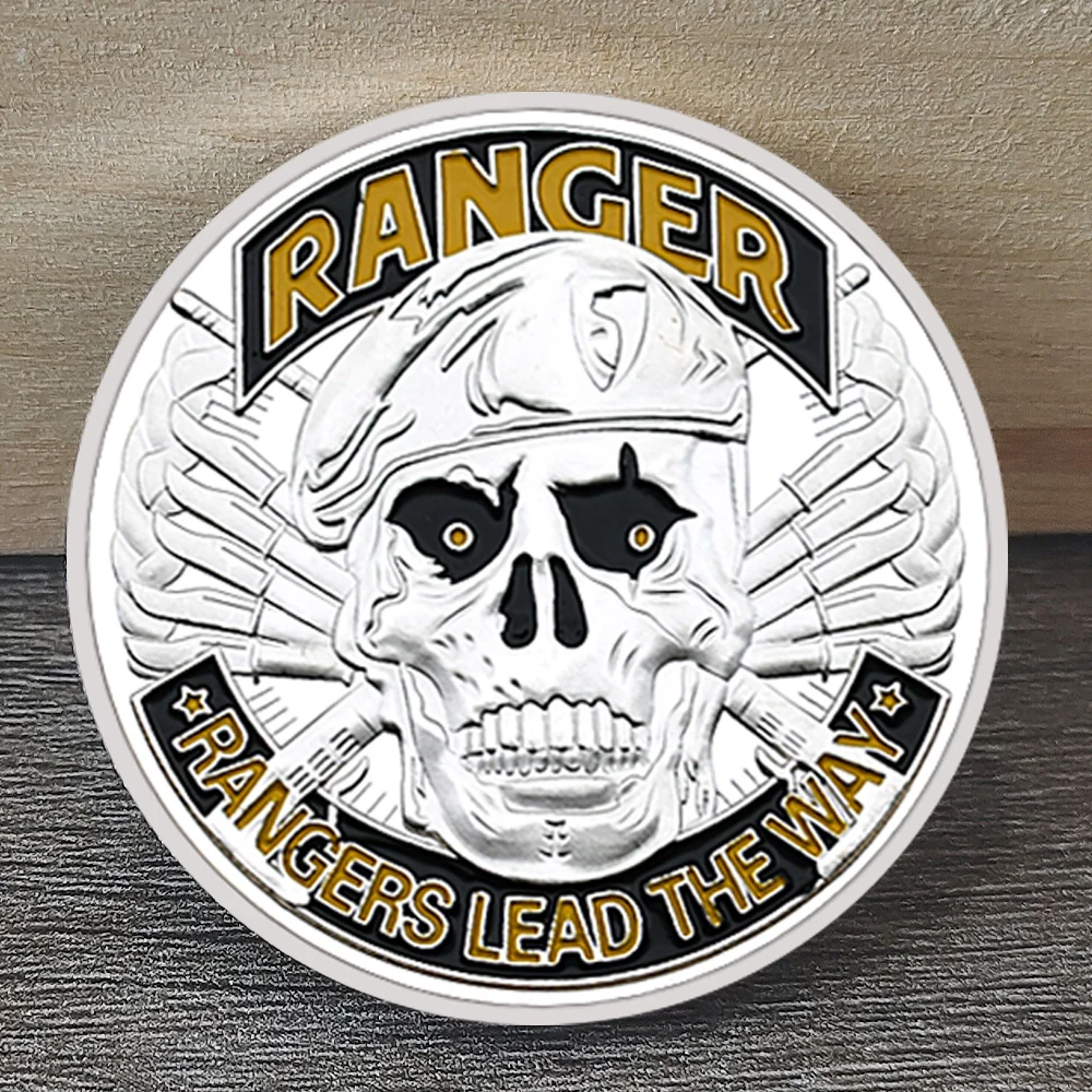 Silver Plated US Rangers Lead The Way Department of The Army Commemorative Coin Collectibles Souvenir Military Challenge Coin
Silver Plated US Rangers Lead The Way Department of The Army Commemorative Coin Collectibles Souvenir Military Challenge Coin