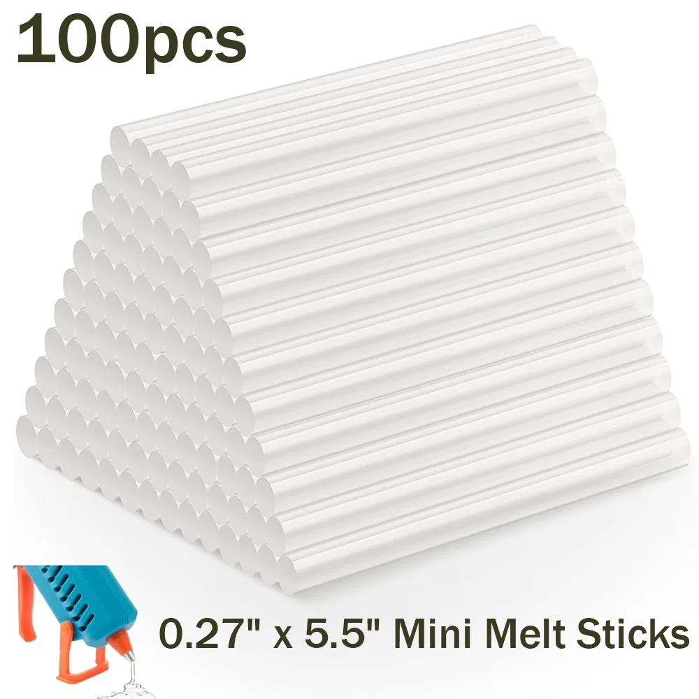 100Pcs Hot Glue Sticks 0.27"x 5.5" (7mm x 140mm) Mini Clear Melt Glue Sticks For Mini Glue Gun, Strong Adhesion For Wood Metal Glass Fabric Plastic Crafts Home Repair – High Quality EVA Non-Toxic
100Pcs Hot Glue Sticks 0.27"x 5.5" (7mm x 140mm) Mini Clear Melt Glue Sticks For Mini Glue Gun, Strong Adhesion For Wood Metal Glass Fabric Plastic Crafts Home Repair – High Quality EVA Non-Toxic