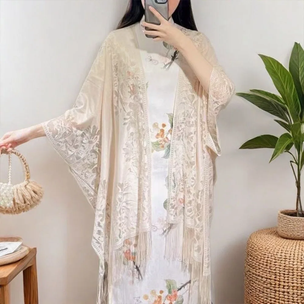 Модное летнее пляжное платье-накидка из кружева с цветочным узором, свободного кроя, для защиты от солнца, повседневное, для отпуска, для женщин
Модное летнее пляжное платье-накидка из кружева с цветочным узором, свободного кроя, для защиты от солнца, повседневное, для отпуска, для женщин