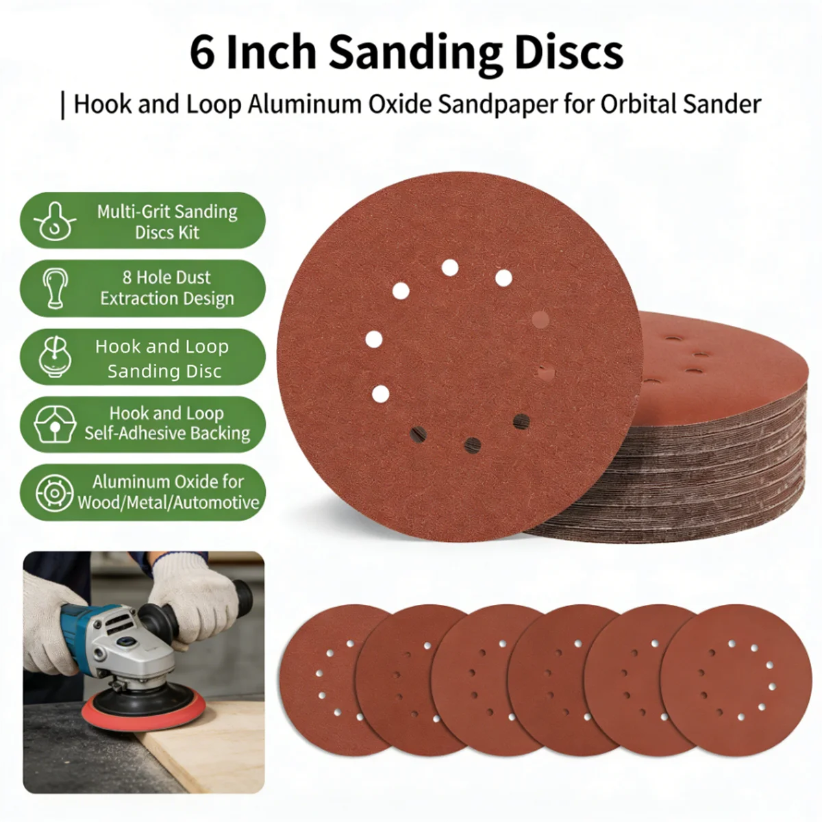 225mm 10 Hole Wall Sander Sandpaper Metal Grinding Disc Abrasive Polishing Flat 60/80/100/120/180/240 Grit 9 inch Sanding Tools
225mm 10 Hole Wall Sander Sandpaper Metal Grinding Disc Abrasive Polishing Flat 60/80/100/120/180/240 Grit 9 inch Sanding Tools